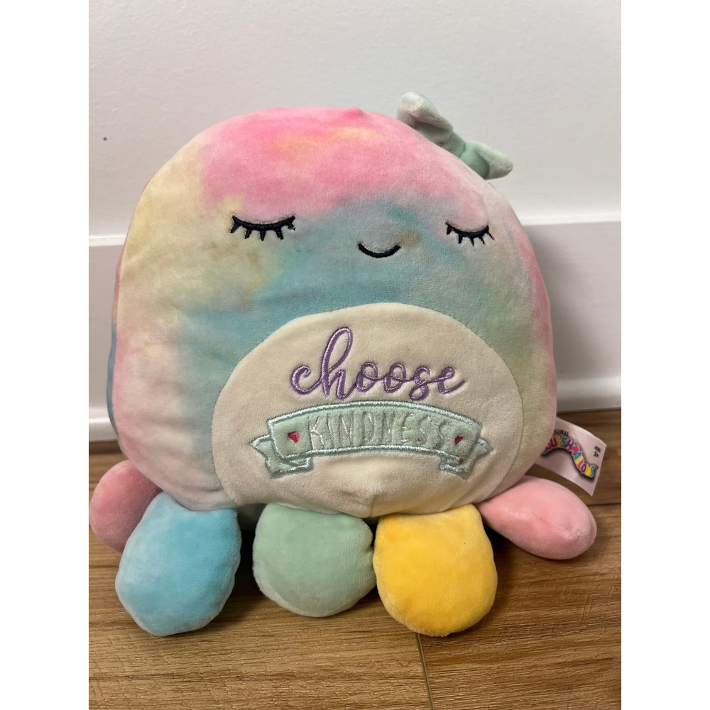 Squishmallows Opal Octopus Kids 8 inch Tie Dye Choose‎ Kindness Plush S8-2236